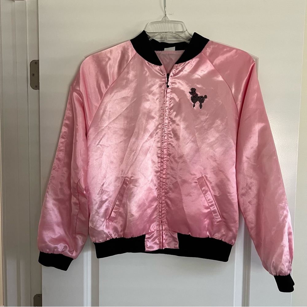 Spirit Girls 50’s Style Pink Satin Poodle Jacket - size Large